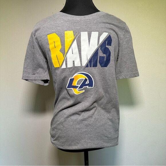 NFL Boys Gray LA Rams Short Sleeve Tees L 14/16 - Picture 2 of 7